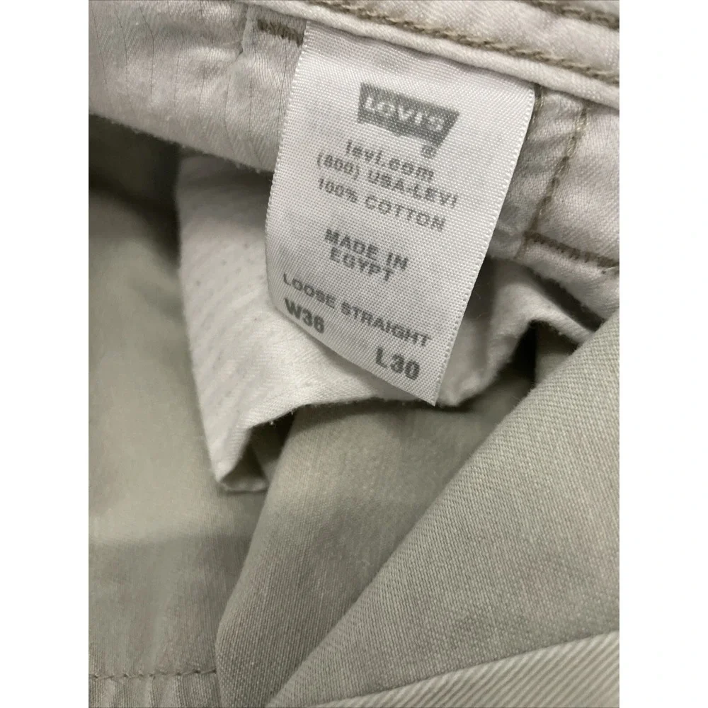 Levi's Cargo Pants Men's‎ 36X30 Ivory Loose Straight Fit Baggy Skater Y2K Cotton